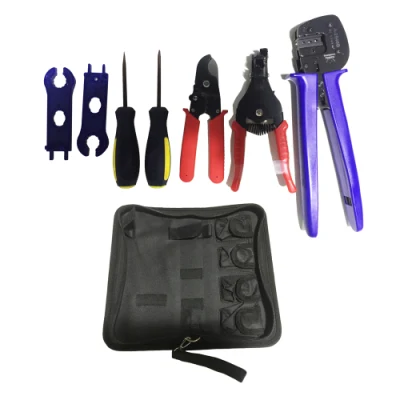 Solar Tool Set Kit Bag Hand Tool Crimping Tool Cutting Tool Cable Stripper Wire Cutter Spanner 2.5/4/6mm2 Hardware Tool for Mc4 PV Solar Connector Panel